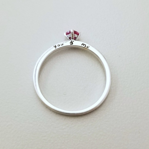 Sterling You & Me ❤️ Ruby Ring - Picture 3 of 7